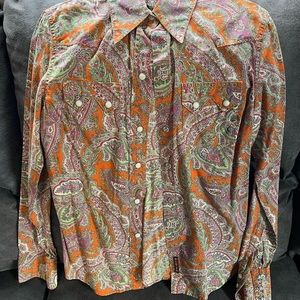 Girls snap button down collared shirt